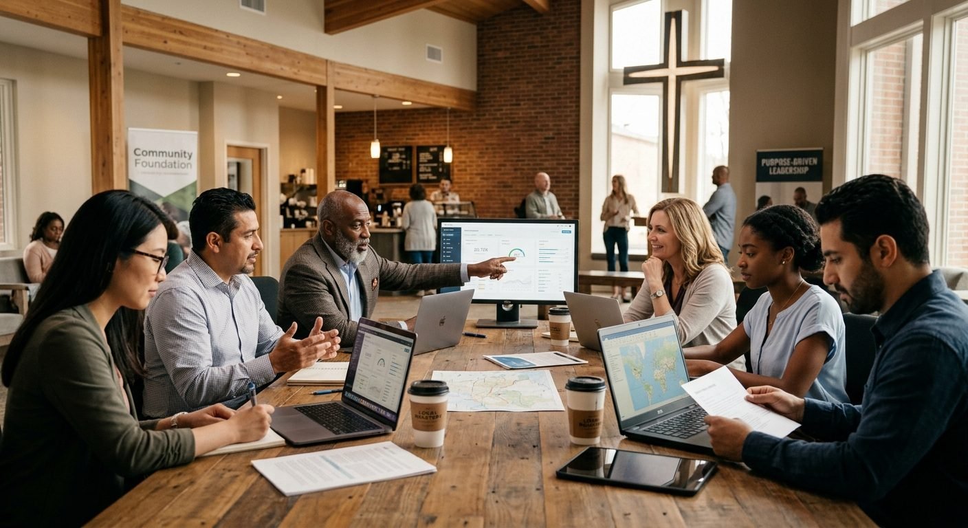 Entrepreneurs gathered around a table for a KB3 business session